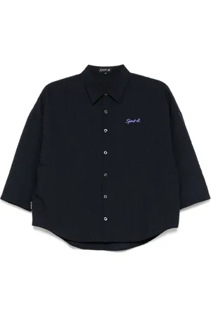 AGNÈS B. Seersucker batwing shirt