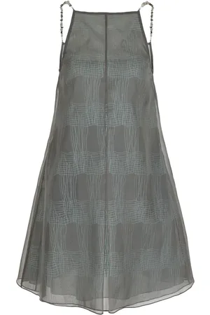Emporio Armani Striped sheer-overlay minidress