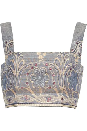 ADAM LIPPES Patterned-jacquard crop top