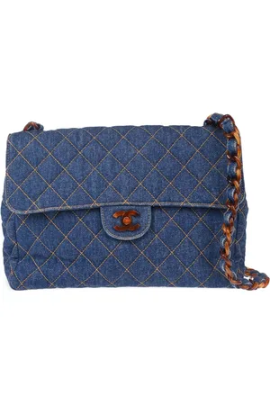 CHANEL 1997 denim diamond-quilted shoulder bag