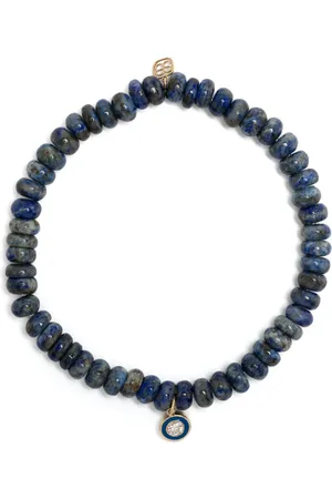 Sydney Evan 14kt yellow gold lapis lazuli beaded bracelet