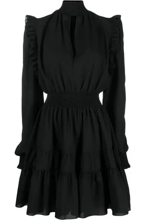 VERSACE Ruched long-sleeve mini dress