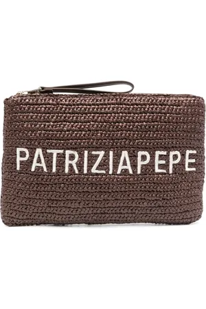 Patrizia Pepe Logo-embroidered clutch bag