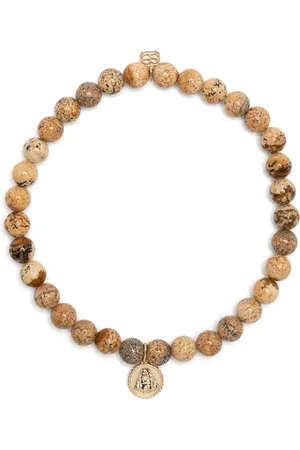 Sydney Evan 14kt yellow gold Buddha beaded bracelet