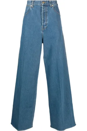 Gucci Pressed-crease mid-rise wide-leg jeans