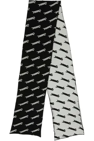 AMBUSH Intarsia logo-knit virgin wool-blend scarf