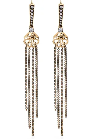 Alexander McQueen Crystal-embellished drop earrings
