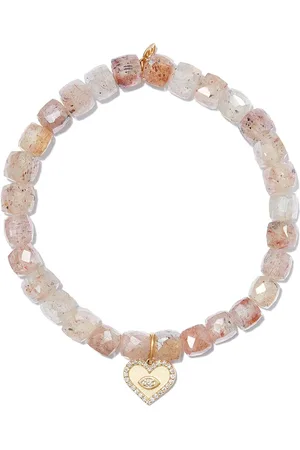 Sydney Evan 14kt yellow diamond charm quartz beaded bracelet