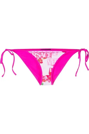 VERSACE Reversible Logo Orchid bikini bottoms