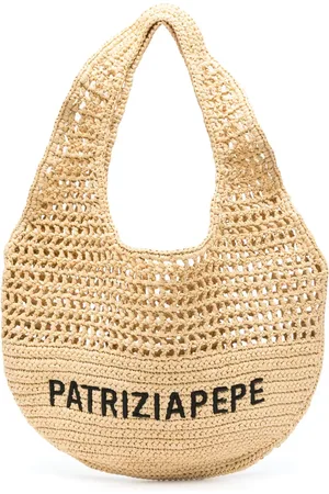 Patrizia Pepe Logo-embroidered woven shoulder bag