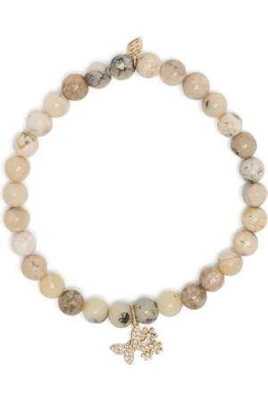 Sydney Evan 14kt yellow gold Butterfly Daisy opal beaded bracelet