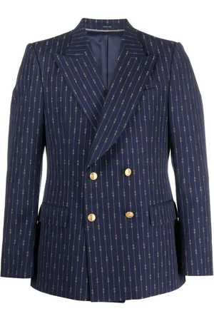 Gucci Horsebit-print double-breasted wool blazer