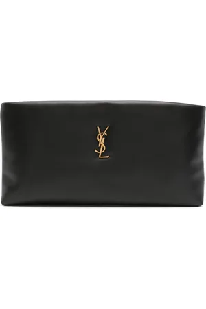 Saint Laurent Cassandre-plaque leather clutch bag