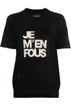 Zadig & Voltaire Slogan-intarsia cashmere knitted top