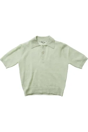 Auralee Fine-knit sheer polo shirt