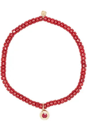 Sydney Evan 14kt yellow gold and ruby fluted beaded bracelet
