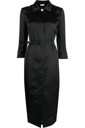 Thom Browne Belted-waist satin shirtdress