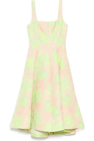 Amsale Abstract floral jacquard dress