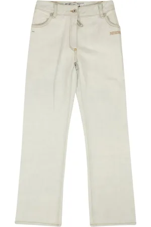 OFF-WHITE Logo-appliqué cropped jeans