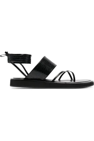 PARIS TEXAS Lizard-effect leather sandals