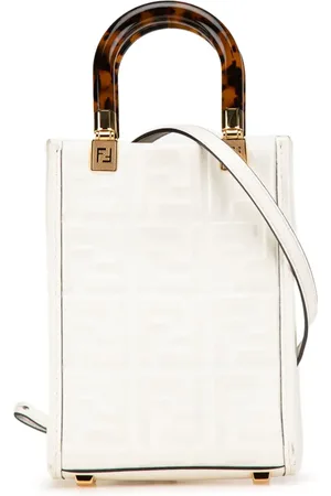 Fendi 2010-2024 Mini Zucca Embossed Leather Sunshine Shopper Tote satchel
