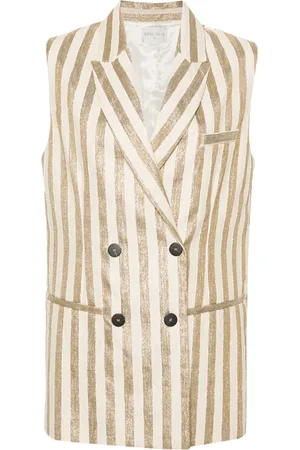 FORTE FORTE Metallic-stripes double-breasted vest