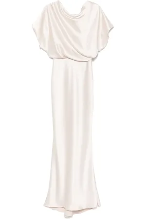Amsale Draped satin gown