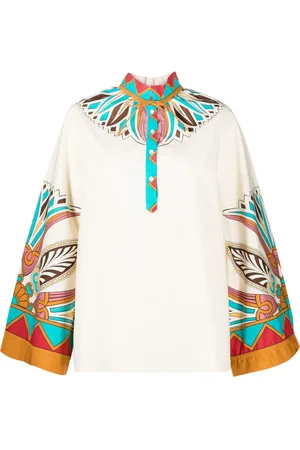 La DoubleJ Placée placed-print blouse