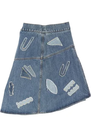 CHANEL 1986-1988 patchwork denim skirt