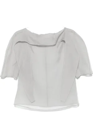 AMOMENTO Knotted-collar blouse