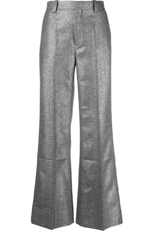 Rodebjer High-waisted glitter flared trousers