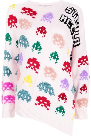 Stella McCartney Game-intarsia asymmetric jumper