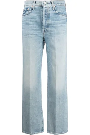 Mother Logo-patch cropped jeans