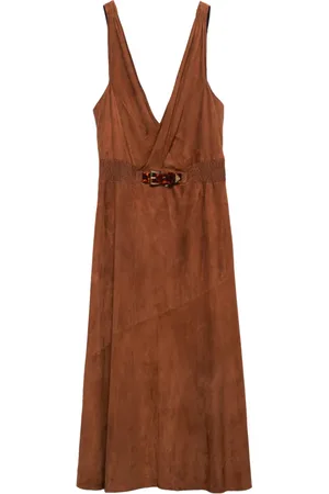 Prada Sleeveless suede midi dress