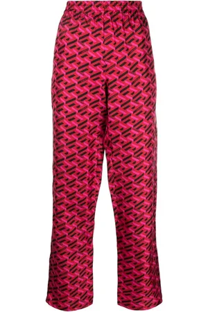 VERSACE Logo-print silk pyjama bottoms