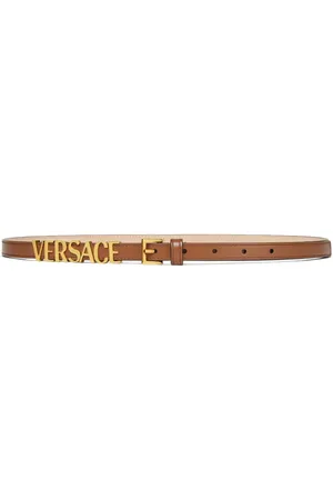 VERSACE Logo-print leather belt