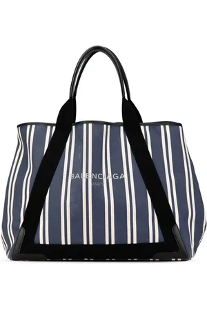 Balenciaga 2017-2024 Canvas Striped Navy Cabas M tote bag