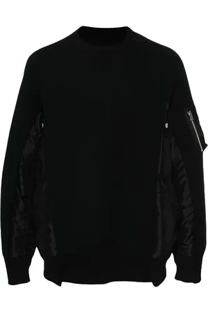 SACAI Panelled crew-neck sweatshirt
