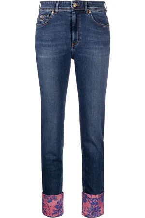 VERSACE Baroque-cuff skinny jeans