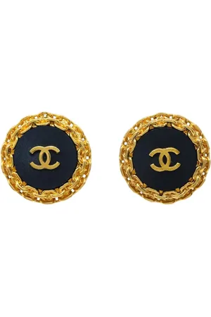 CHANEL 1990-2000s button clip-on earrings