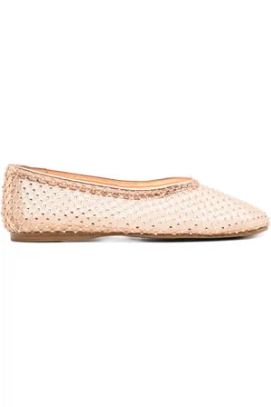 FORTE FORTE Crystal-embellished mesh ballet flats