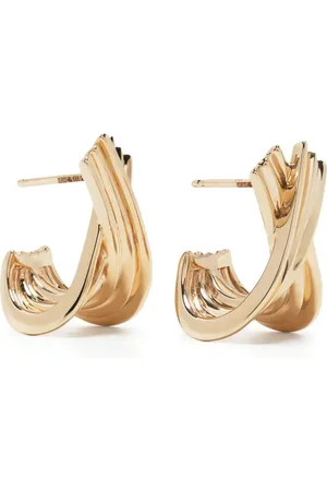 Dana Rebecca Designs 14kt yellow Nana Bernice Large Crossover hoop earrings