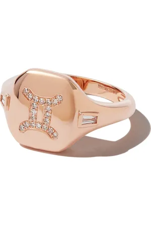 Shay 18kt rose gold Gemini diamond signet ring