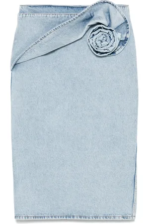 MAGDA BUTRYM Rose-appliqué skirt