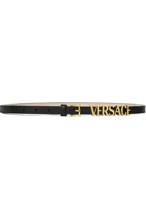 VERSACE Logo-print leather belt