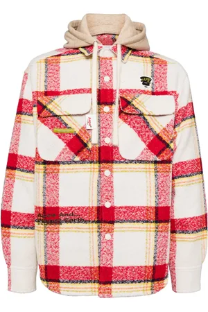 A Bathing Ape Check-pattern hooded jacket
