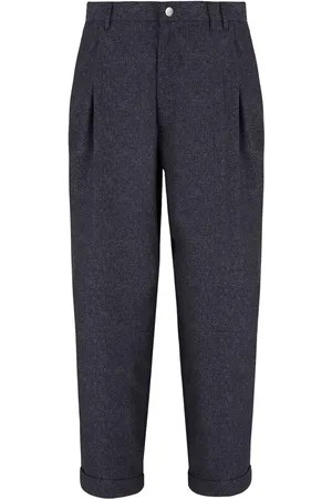 Giorgio Armani Pleated cropped tapered trousers