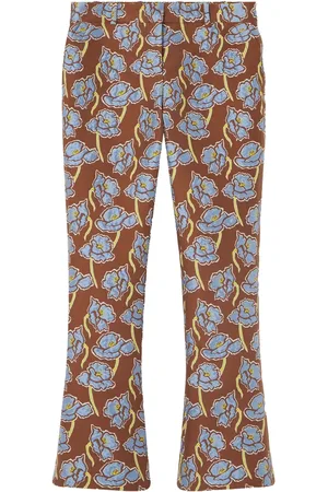 VERSACE Poppies jacquard flared trousers