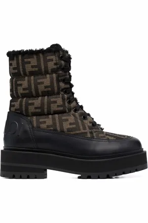 Fendi Signature FF-logo combat boots
