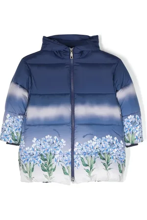 MONNALISA Floral-print hooded puffer jacket